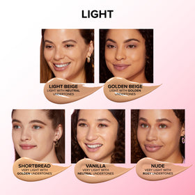 Too Faced concealer swatches on arm demonstrating shade range and full coverage payoff