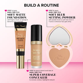 Too Faced lifestyle image in makeup bag showing ready-for-touchups benefit