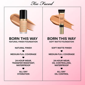 Too Faced finished makeup on model showing natural-looking, camera-ready benefit
