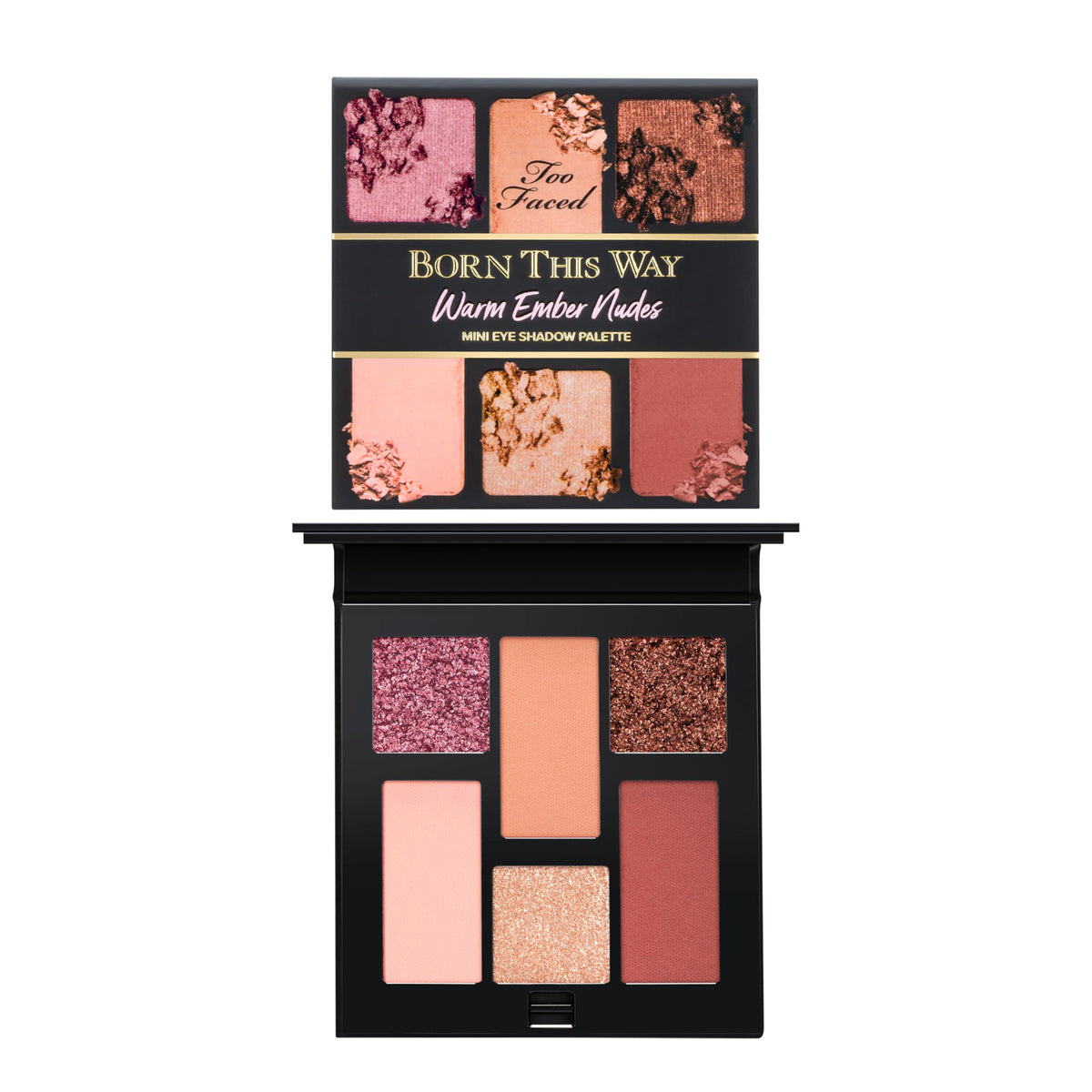 Too Faced front view of mini palette showing six warm neutral shades for versatile looks