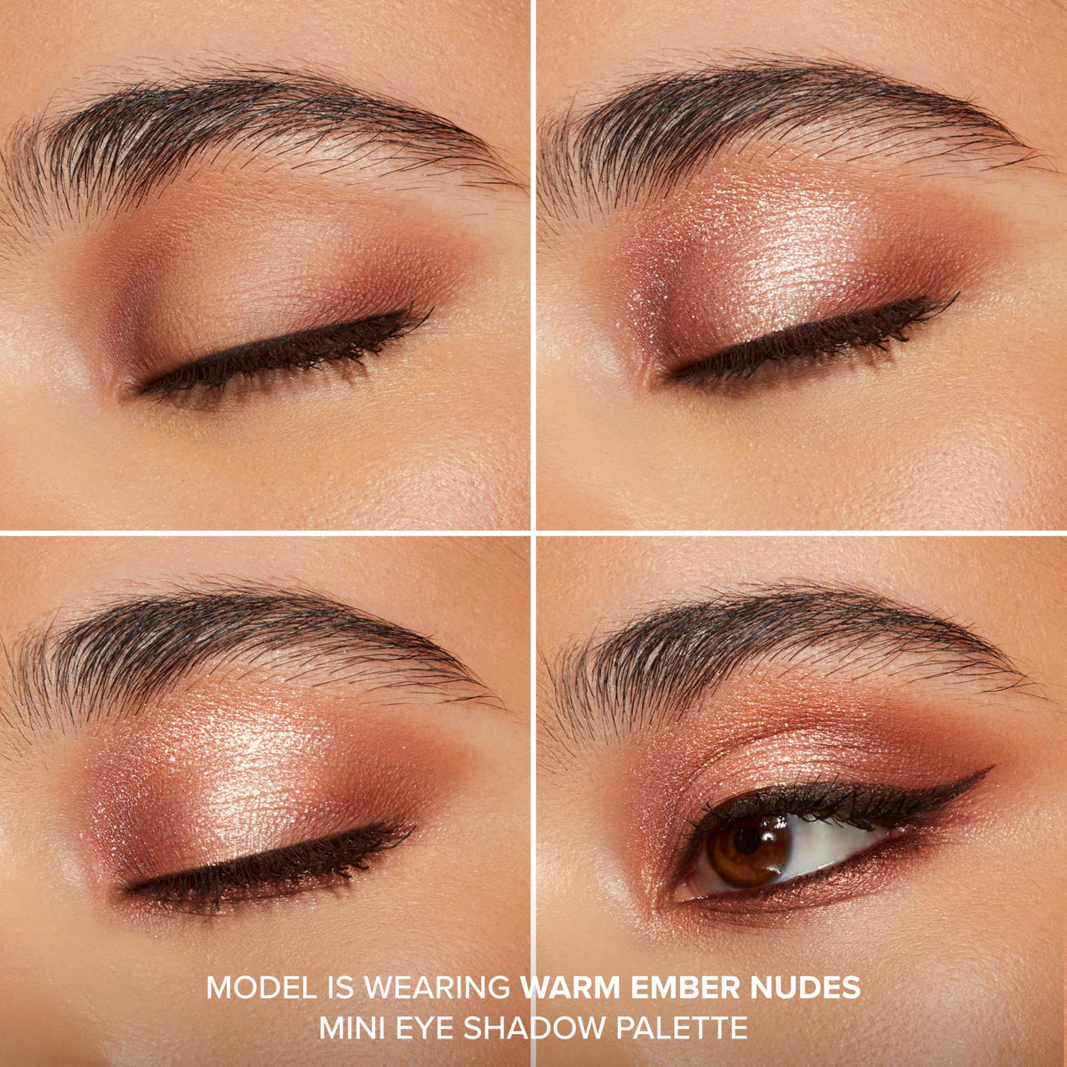 Too Faced arm swatches of six shades demonstrating color payoff and blendability