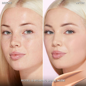 Too Faced pump dispenser dispensing foundation cleanly for controlled, mess-free application