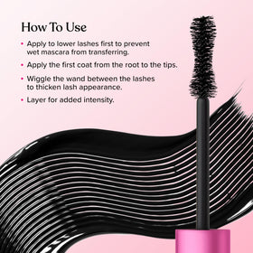 Too Faced brush coating detail with bamboo fibers visible for volumizing benefit