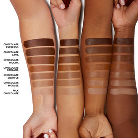 Too Faced Chocolate Soleil ingredient panel close-up indicating vegan, cruelty-free formulation