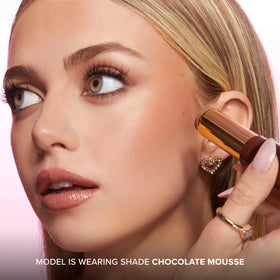 Too Faced Chocolate Soleil in a vanity lifestyle scene showing everyday makeup routine benefit