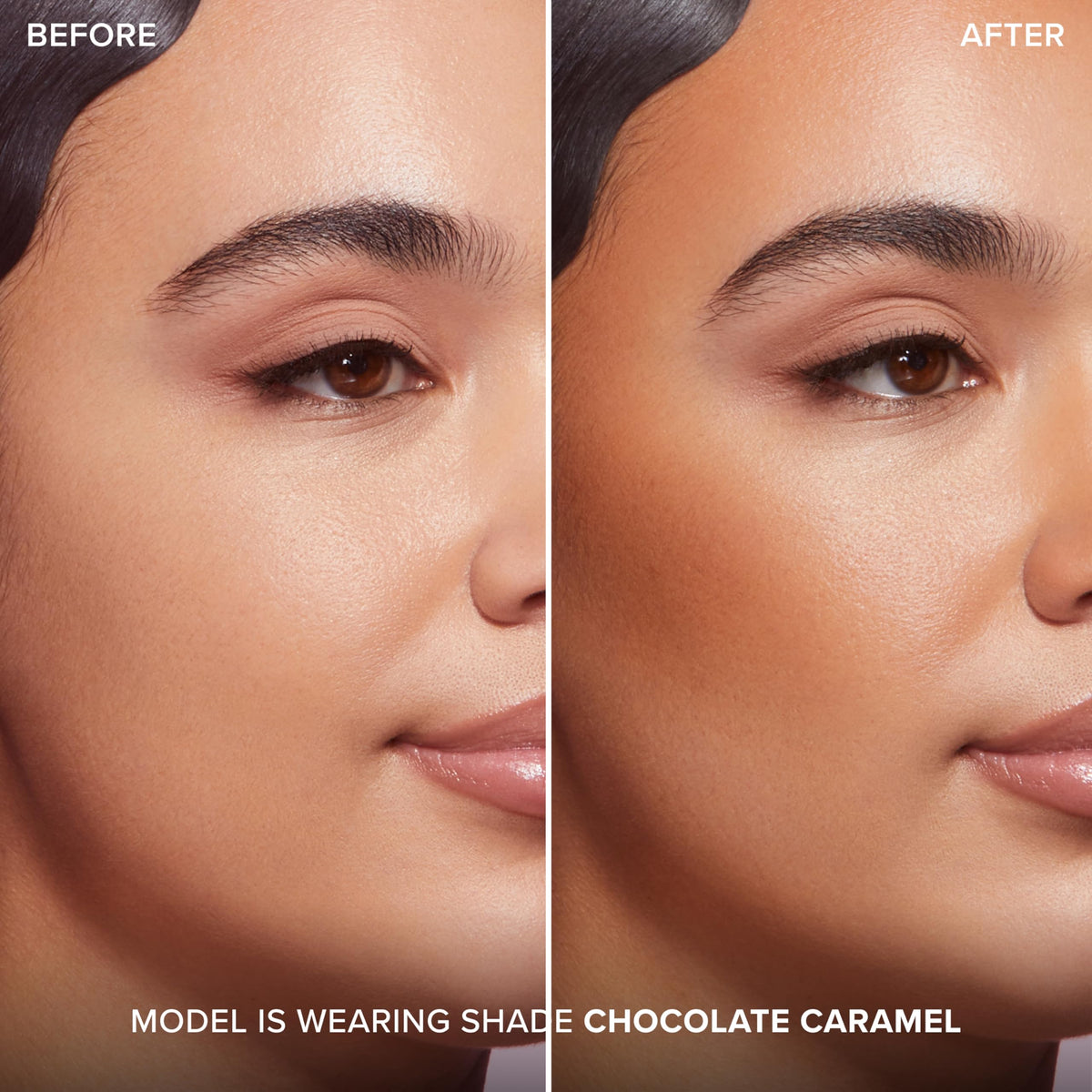 Too Faced stick swatch on arm illustrating blendable pigment and buildability