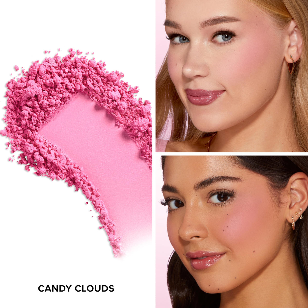 Too Faced close-up of powder surface showing velvety texture for blendable color