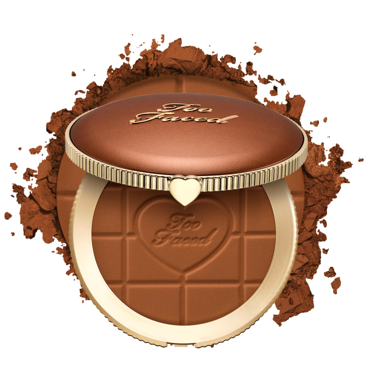 Too Faced front compact showing pan and sleek packaging for easy use