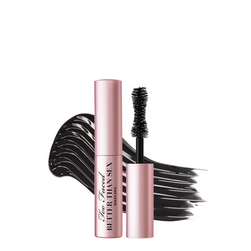 Too Faced front packaging showing travel-size tube and bold black color payoff