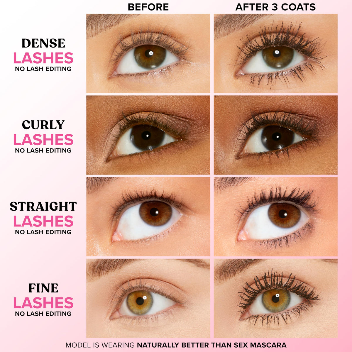 Too Faced hourglass wand close-up demonstrating precise lash separation benefit