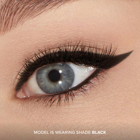 Too Faced open cap revealing pencil tip and sharpenable design for control