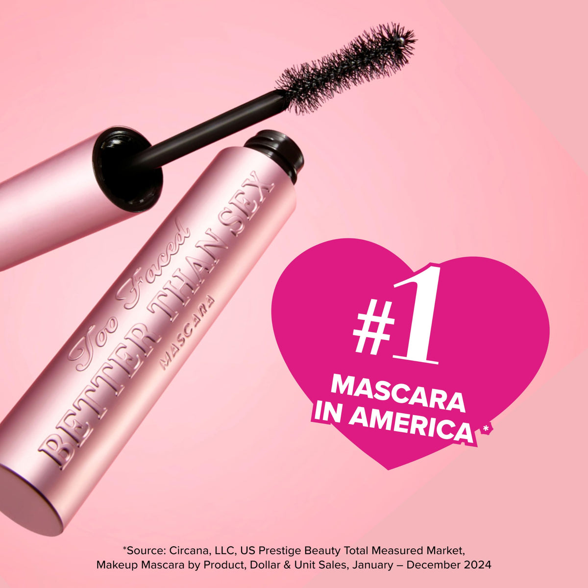 Too Faced placed on vanity with brushes creating a lifestyle scene for real-use appeal
