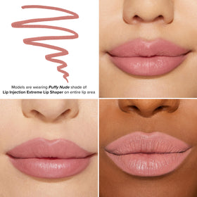 Too Faced close-up of click-up tip emphasizing precision and no-sharpen convenience for quick use
