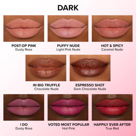 Too Faced before and after lips demonstrating immediate plumping benefit