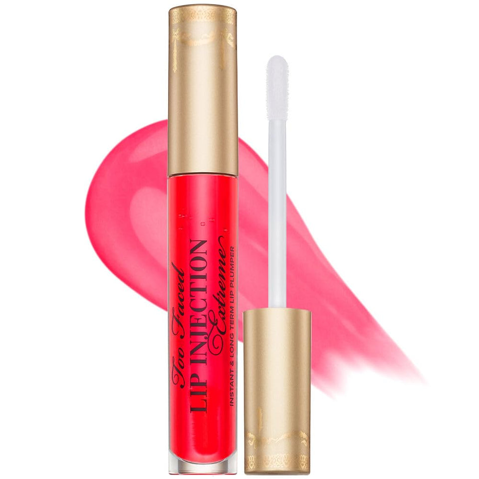 Too Faced front tube showing Strawberry Kiss shade and glossy finish benefit