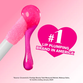 Too Faced swatch texture of gloss highlighting hydrating, high-shine coverage benefit