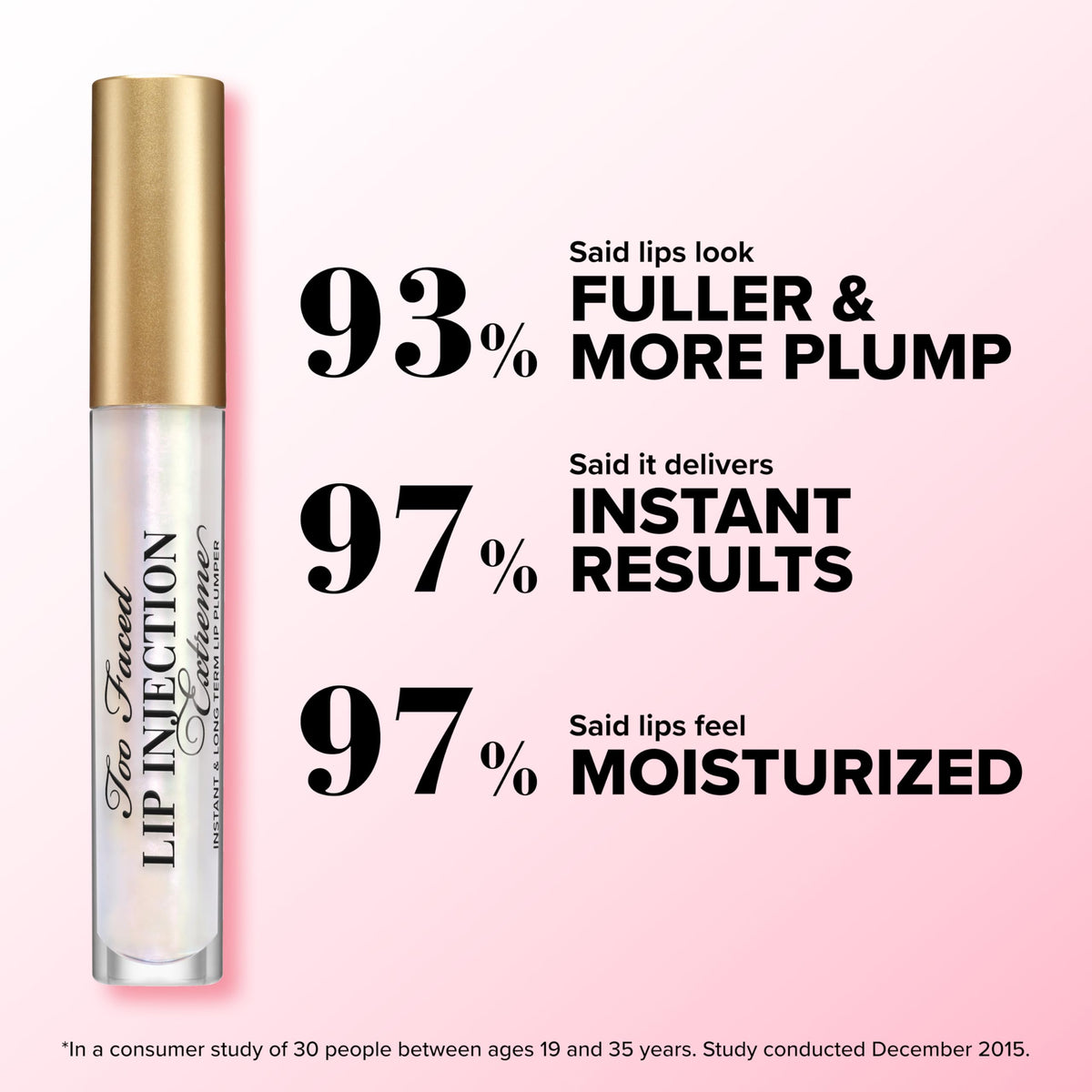 Too Faced glossy texture swirl highlighting hydrating shine and smooth finish