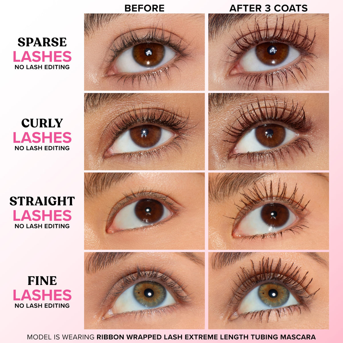 Too Faced close-up of extension brush highlighting precise coverage
