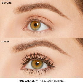 Too Faced mascara open cap detail highlighting brush control and application precision