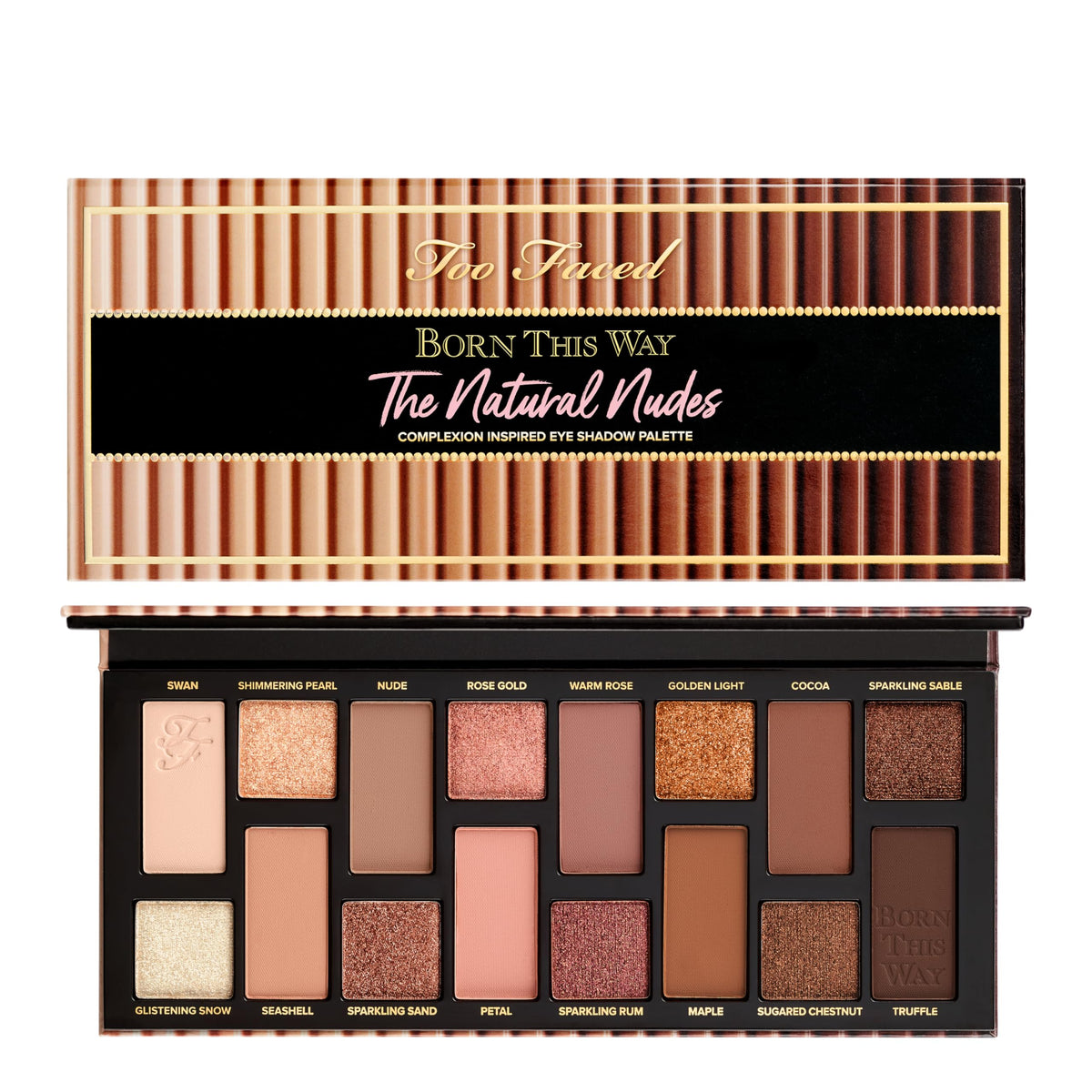 Too Faced front packaging showing the Natural Nudes palette, clear product identity and appeal