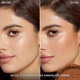 Too Faced open pan top view displaying matte cocoa powder and texture
