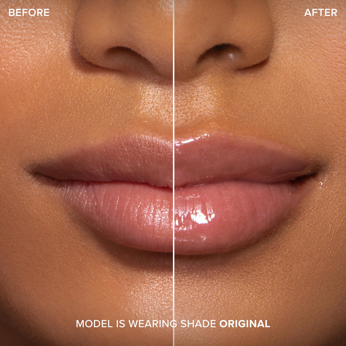 Too Faced open tube with gloss drop illustrating rich, plumping formula