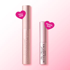 Too Faced open wand and cap displaying brush shape for buildable volume