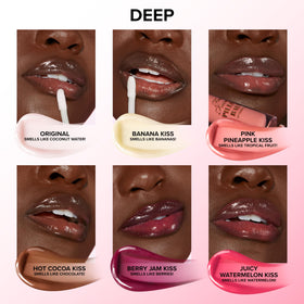 Too Faced Pillow Balm ingredients display with butters and oils showing nourishing benefits