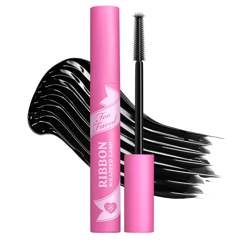 Too Faced packaging front view shows sleek mascara and gift-ready look