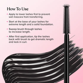 Too Faced open wand and tube showing brush shape and formula