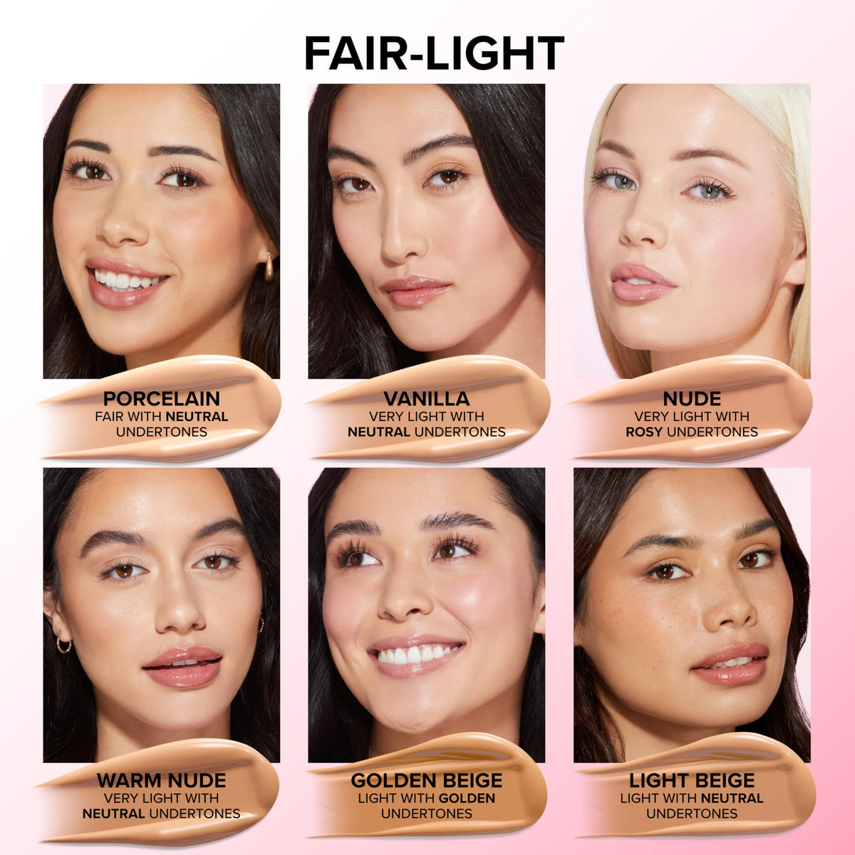 Too Faced shade swatches on arm displaying range and color-match confidence