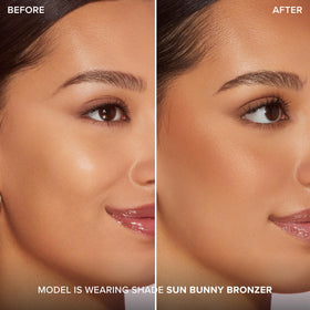 Too Faced Sun Bunny brush swatch demonstrating blendable, natural finish