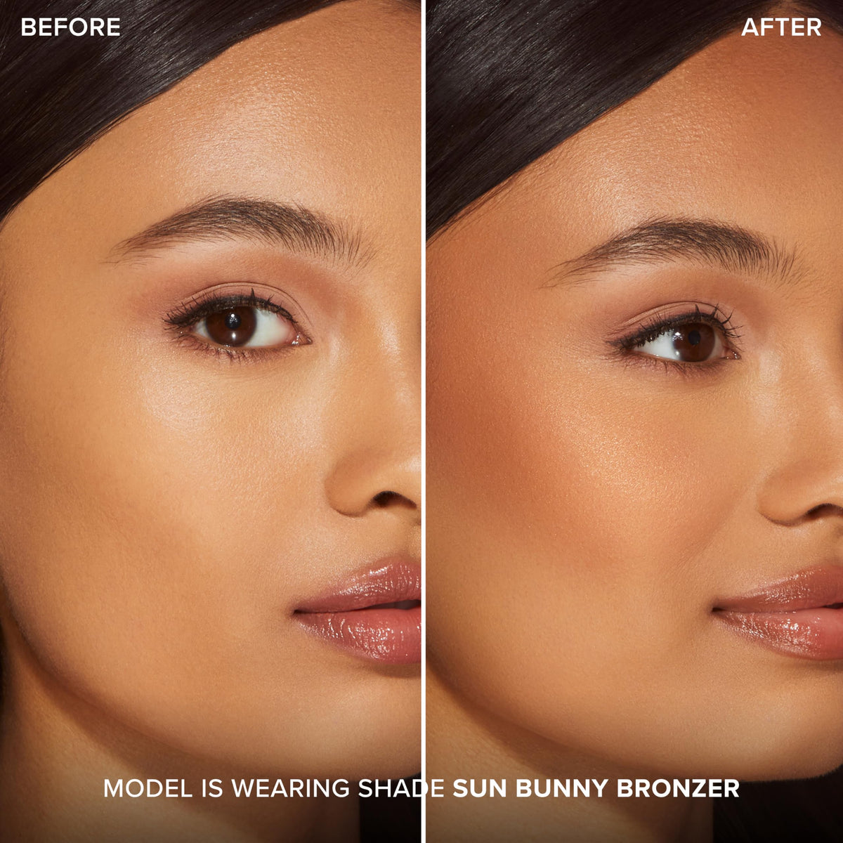 Too Faced Sun Bunny held in hand illustrating travel-size convenience