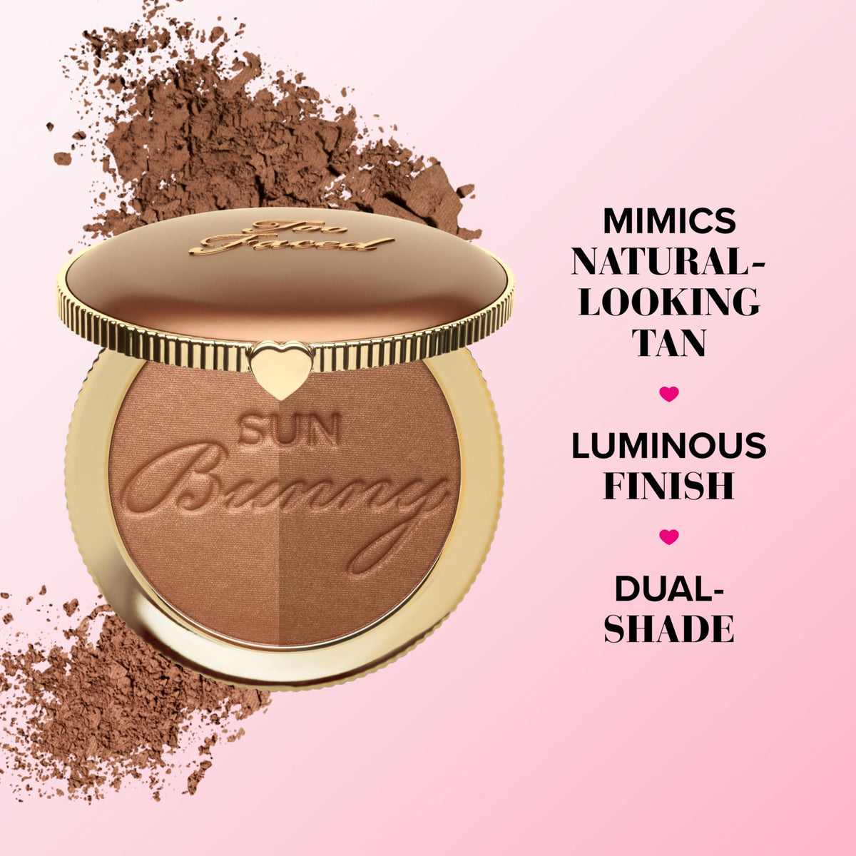Too Faced Sun Bunny applied on cheek showing sun-kissed radiance