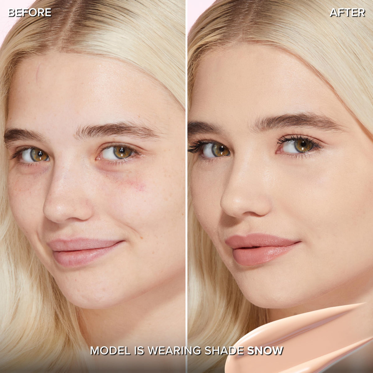 Too Faced foundation texture close-up droplet illustrating hydrating, blendable finish