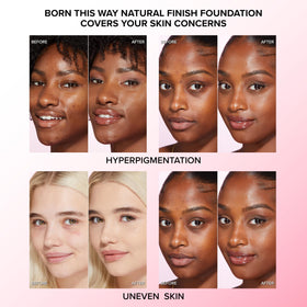 Too Faced texture swatch on arm showing finish, benefit: hydrating natural coverage