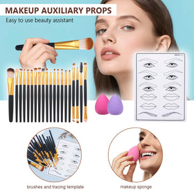 TooAemiS makeup brushes and sponges arranged neatly for precise application