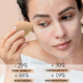 Topcent swatches on arm demonstrating coverage and shade match
