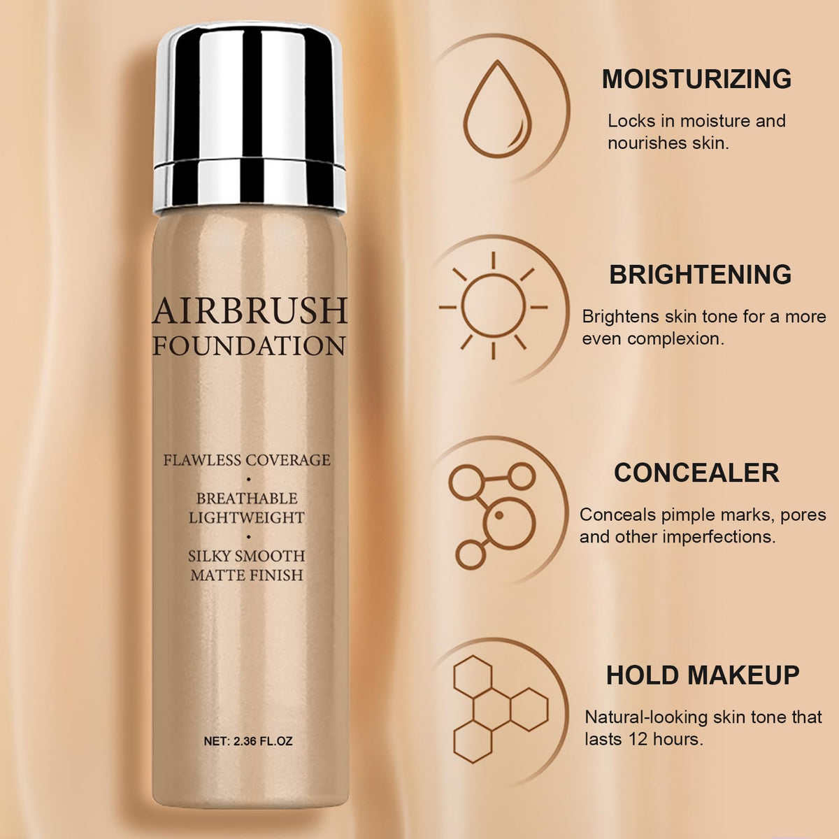Topcent close texture of finished skin showing natural matte look