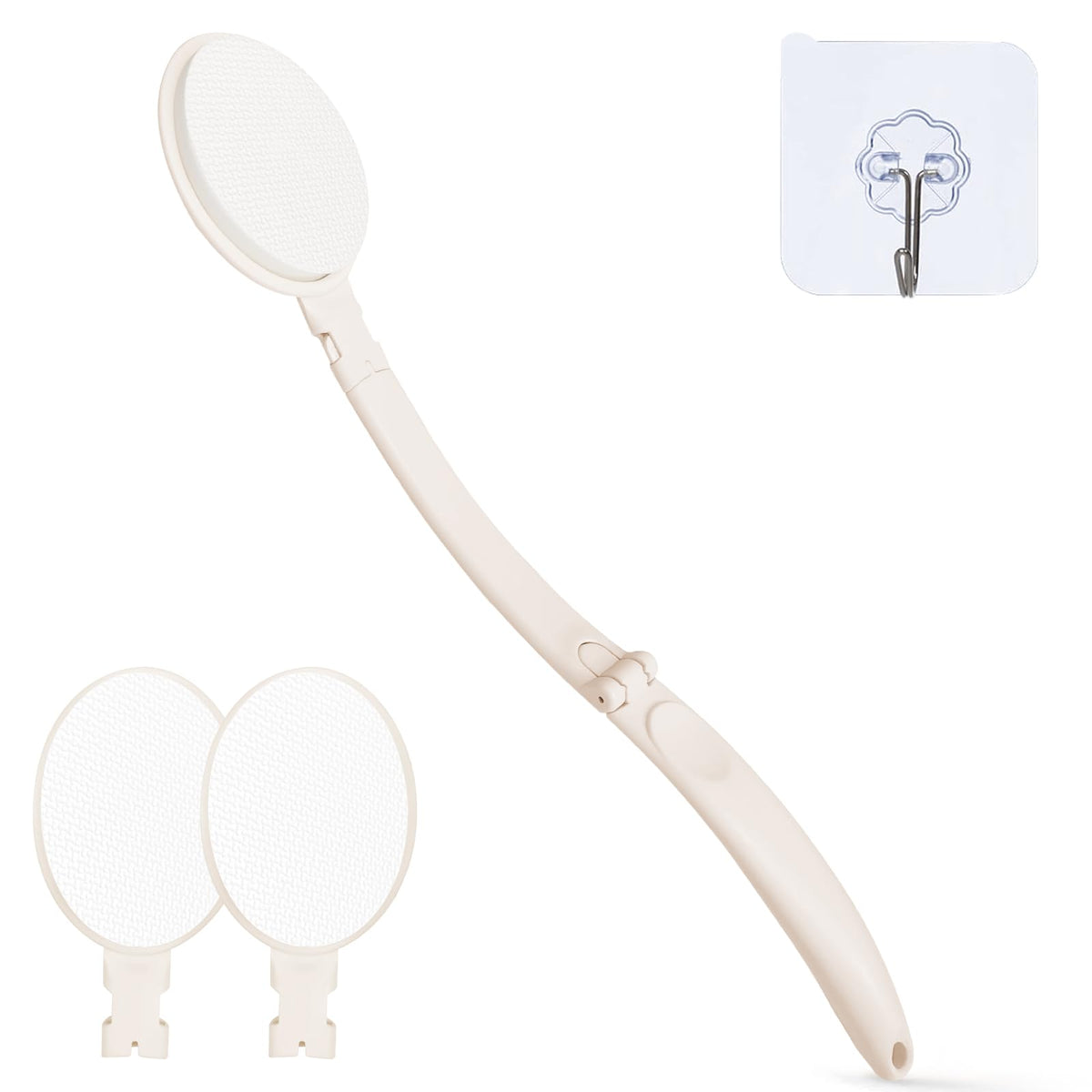 Topfinder front view applicator showing handle and head, easy back reach