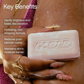 Topicals close-up texture of cleansing bar indicating creamy lather