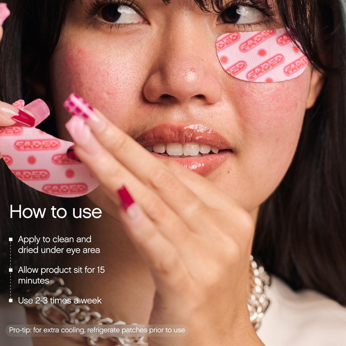 Topicals single under-eye patch applied to skin to de-puff and brighten