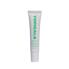 Topicals tube front view showing sleek mint gloss branding and compact size benefit