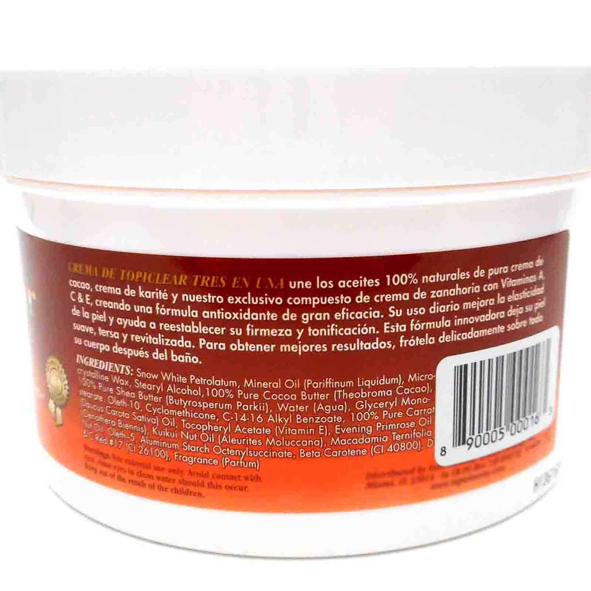 Topiclear jar on bathroom counter in lifestyle scene indicating easy post-shower moisturizing