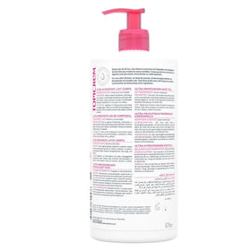 Topicrem pump and cap detail demonstrating easy dispensing and hygienic use
