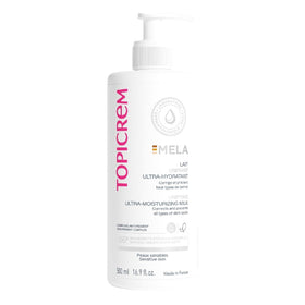 Topicrem front packaging showing 500ml bottle and branding, clear product identity and benefit