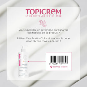 Topicrem applied on arm demonstrating even coverage and immediate skin hydration