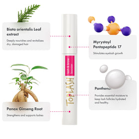 Toplash used on sparse eyebrow area, showing targeted brow volumizing effect