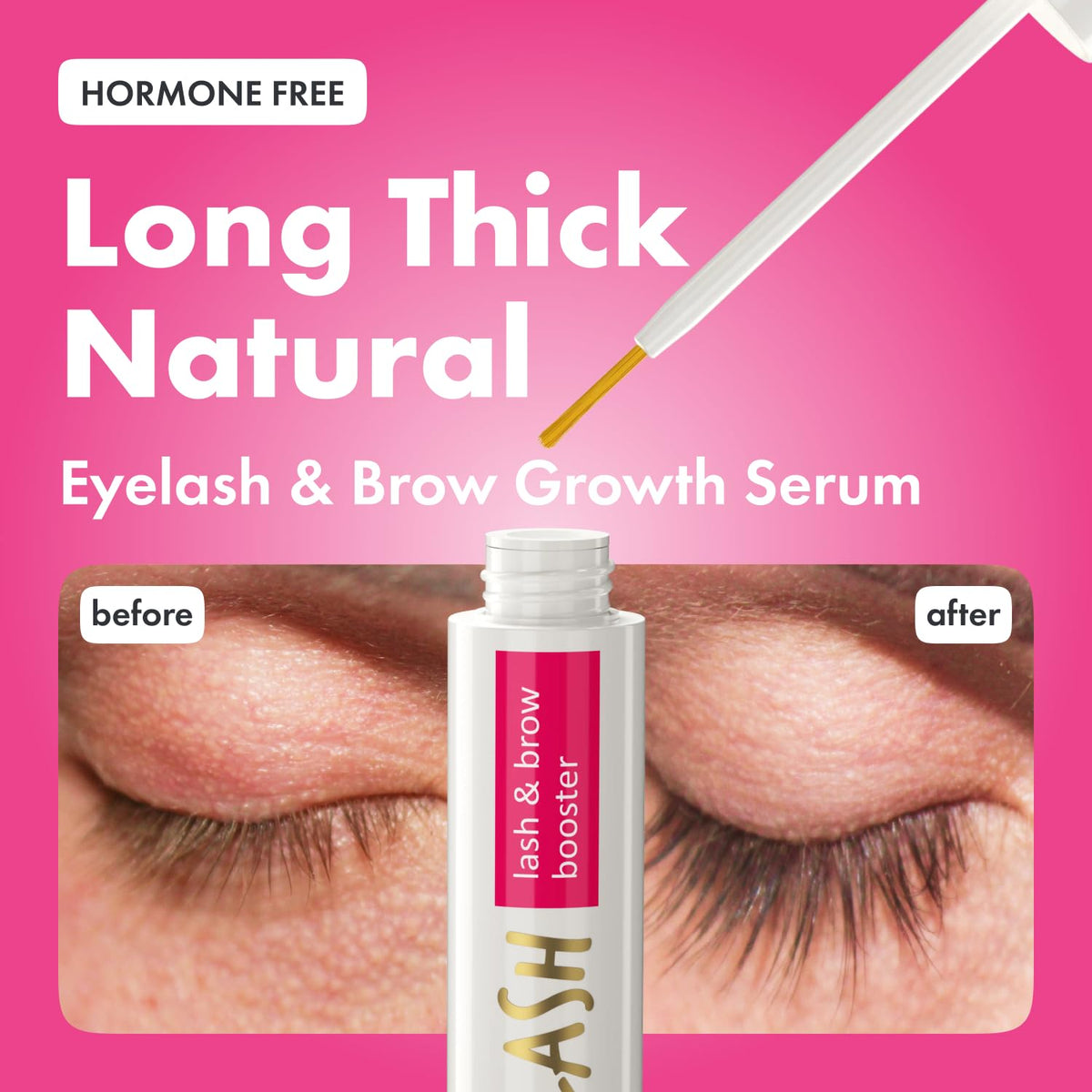 Toplash serum texture on brush demonstrating light, fast-absorbing formula