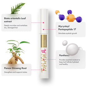 Toplash brush applying serum to sparse brows, helps thicker-looking hairs